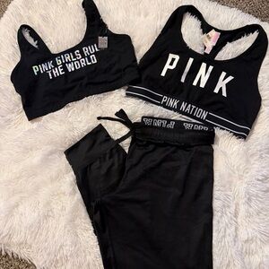 Victoria’s Secret PINK Sports Bras and Leggings Set 3 Pieces